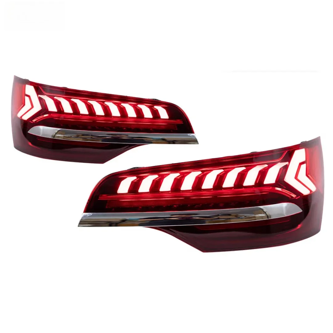 Q7 2006-2015 Car LED Tail Light Clear Tail Lamp Dynamic Signal Rear Trunk Stop Brake 12V Red New Automotive Accessories