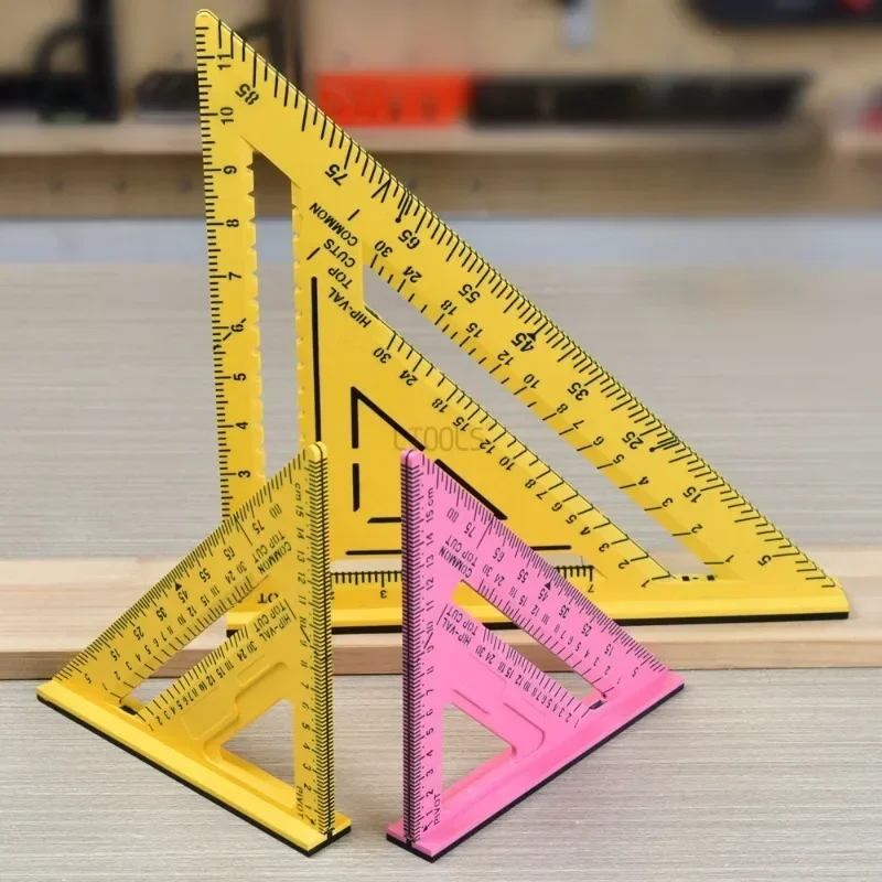Herramienta de medición de plástico cuadrada de 90 grados para carpintería, herramienta de medición y dibujo triangular de ángulo recto, herramienta de medición de marcado duradera