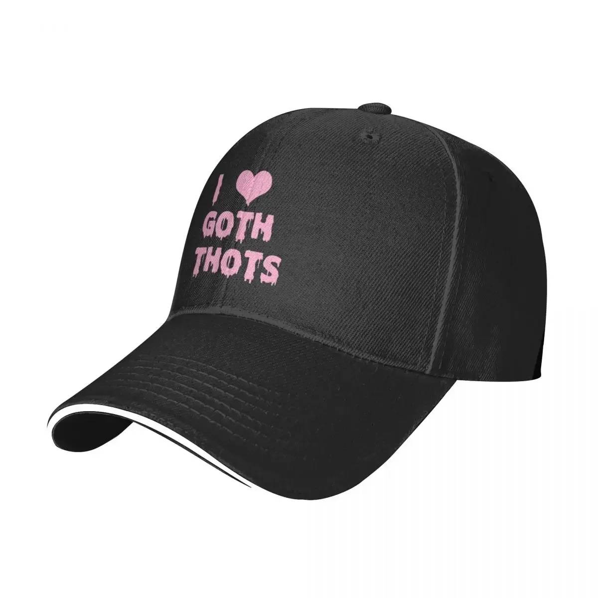 I Love Goth Thots Boné de beisebol para homens e mulheres, Bonés engraçados do camionista, Chapéu ajustável do pai, Streetwear esportivo, Proteção solar ao ar livre