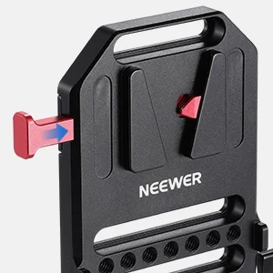NEEWER V-Mount-Batterieplatte mit zwei 15-mm-Stabklemmen, passend für Kamera-Rig-Käfig mit 15-mm-Schienenstangen-Stützsystem für SmallRig – Detail 3