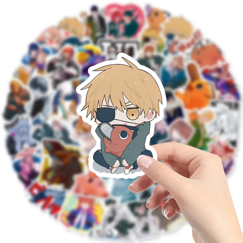 10/30/50Pcs Anime Chainsaw Man Graffiti Stickers Toys for Phone Laptop Guitar Motorcycle Luggage Decals Bike Wall Sticker Gift