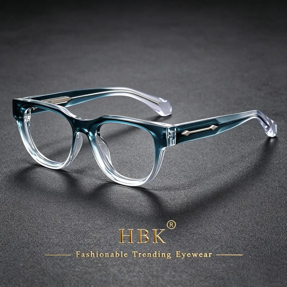 HBK Vintage Men's and Women's Anti Blue Light Glasses Square Glasses Frame Outdoor Business Festival Gift Decoration Glasses