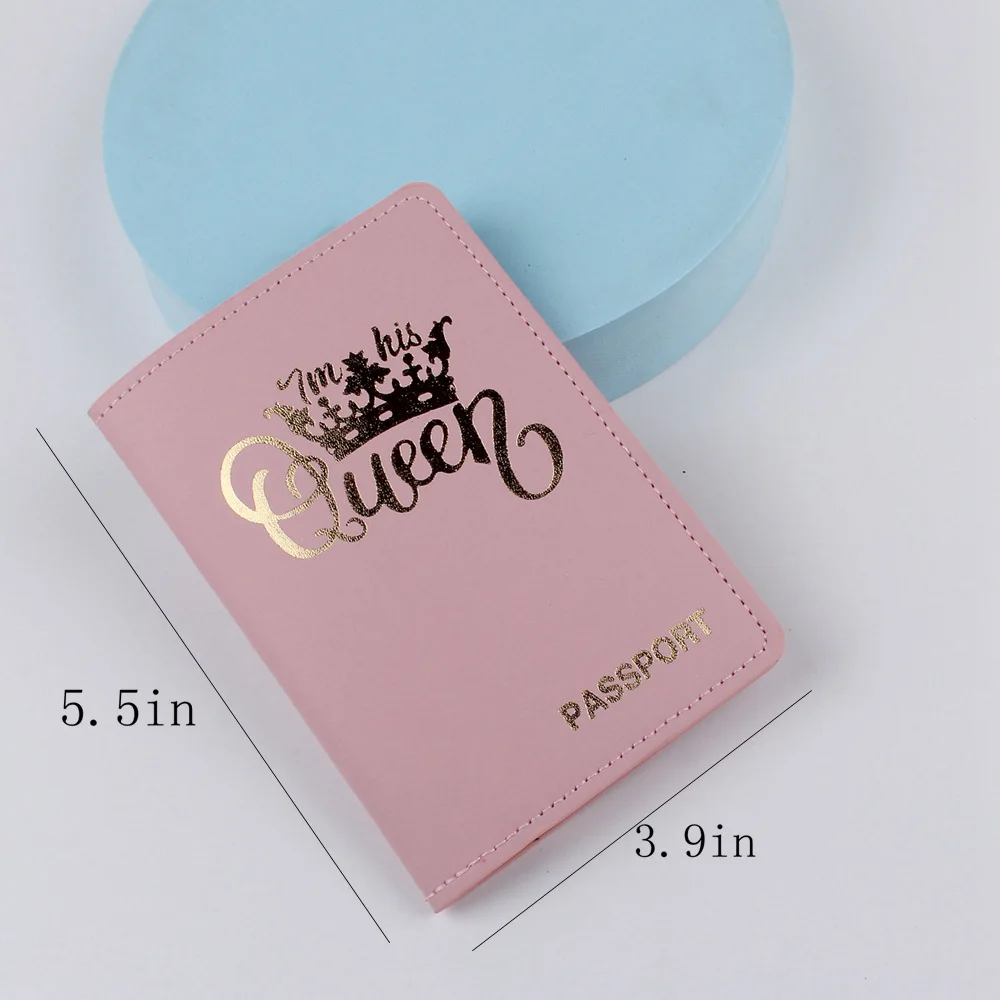 Couple Crown Pu ID Card Holders Business Credit Card Holder Case Pouch Travel Waterproof Dirt Passport Holder Cover Wallet