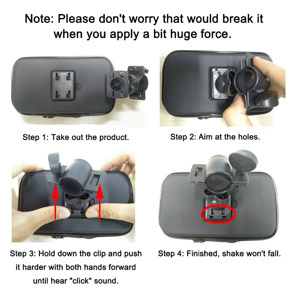 Durable Scooter Bicycle Motorcycle Phone Holder Cellphone Bag Bike Mount Waterproof Phone Case For Samsung iPhone