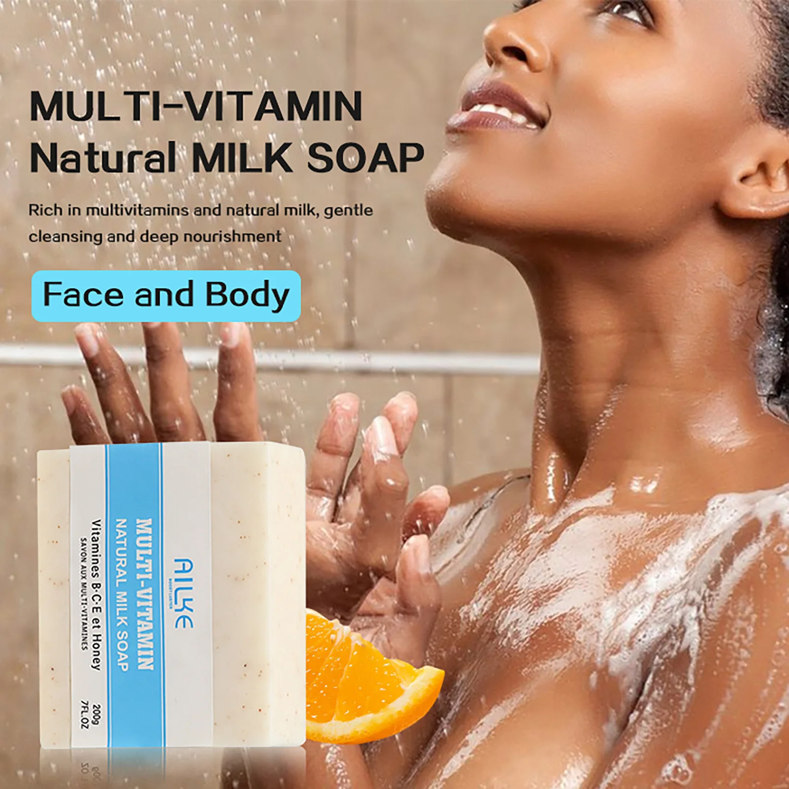 AILKE Milk Soap, Cleaning, Moisturizing, Refreshing and Nourishing Skin Care for a Radiant Complexion, For Face And Body Use