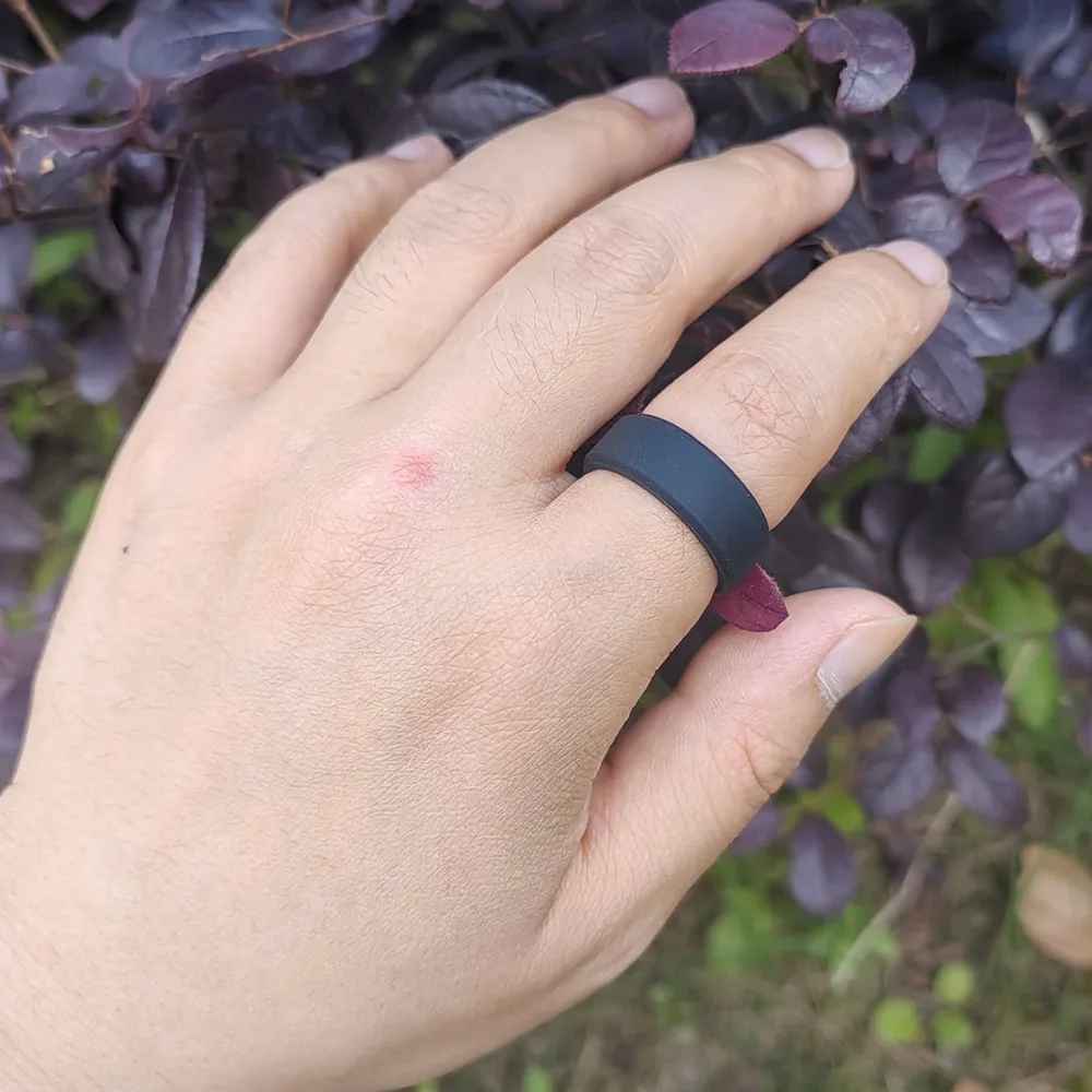 4 teile/satz Atmungsaktive Komfort Silikon Ring Geschenk Für Männer Männlich Junge Vater Sport Sportlichen Schmuck Täglichen Outdoor Arbeiten Laufen – Detail 7