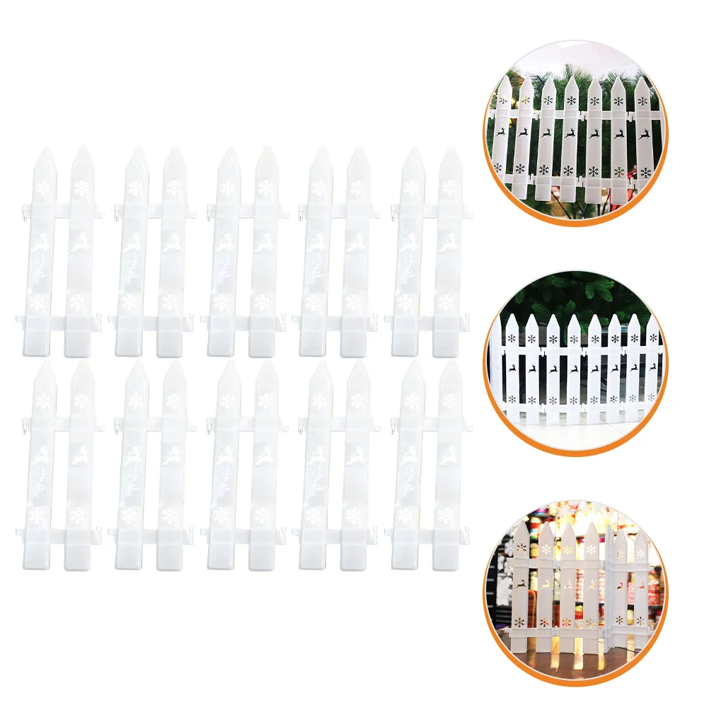 30 Pcs Christmas Deer Fence White Plastic Decorative Garden Border Fences for Tree Indoor Outdoor Yard Party Supplies for Tree