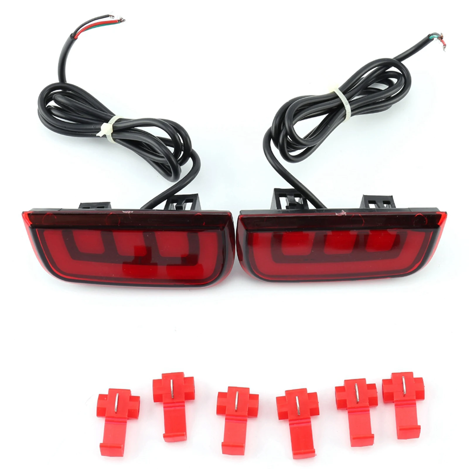 For Honda Civic 2016‑2017 2pcs Car Rear Bumper Tail Light  Brake Reflector Fog Lamp With DRL LED Bulbs