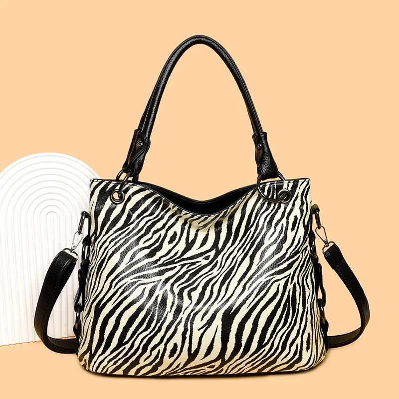 

Сумки на плечо в стиле ретро для женщин, модная кожаная сумка через плечо с леопардовым принтом, новые брендовые сумки-ведра большой вместимости