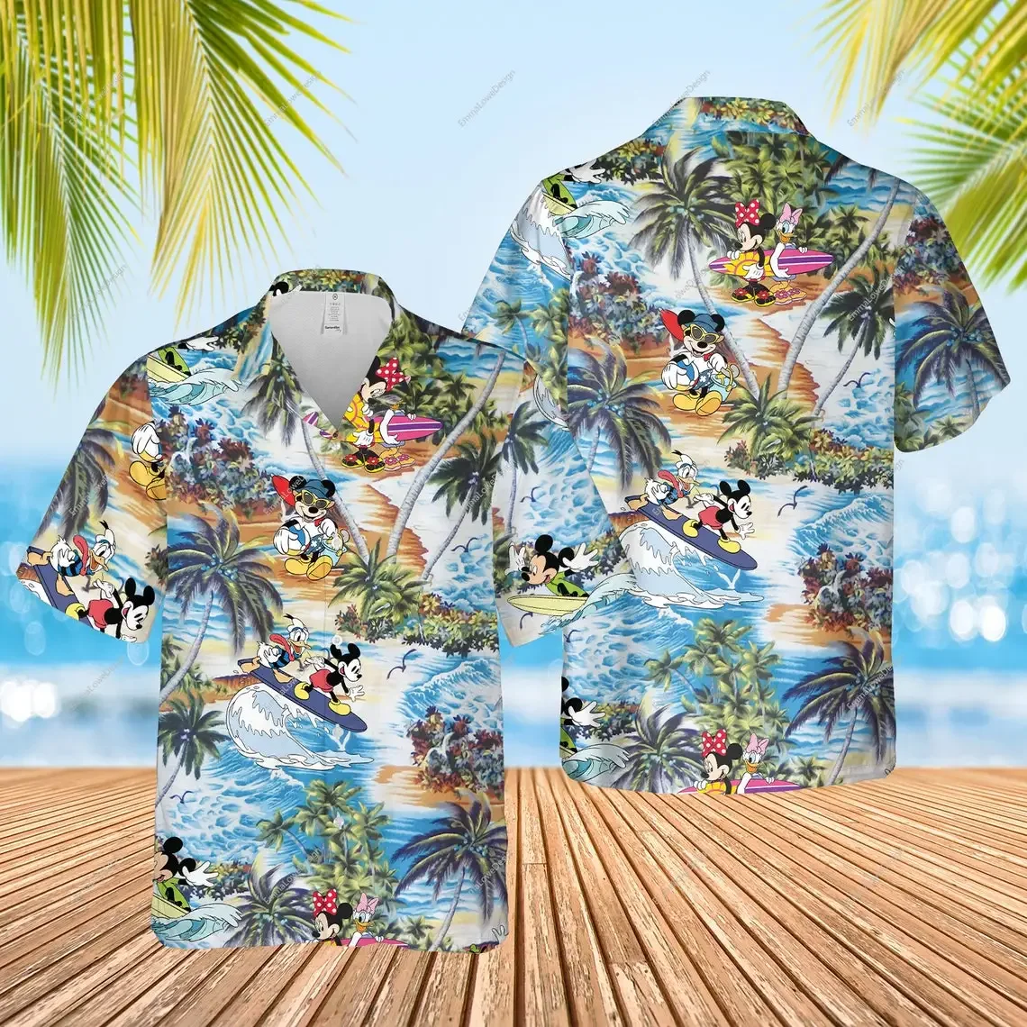 Disney Summer Mickey And Minnie Mouse Hawaiian Shirt Disney World Gift Mickey And Friends Family Vacation Holiday Hawai Shirt