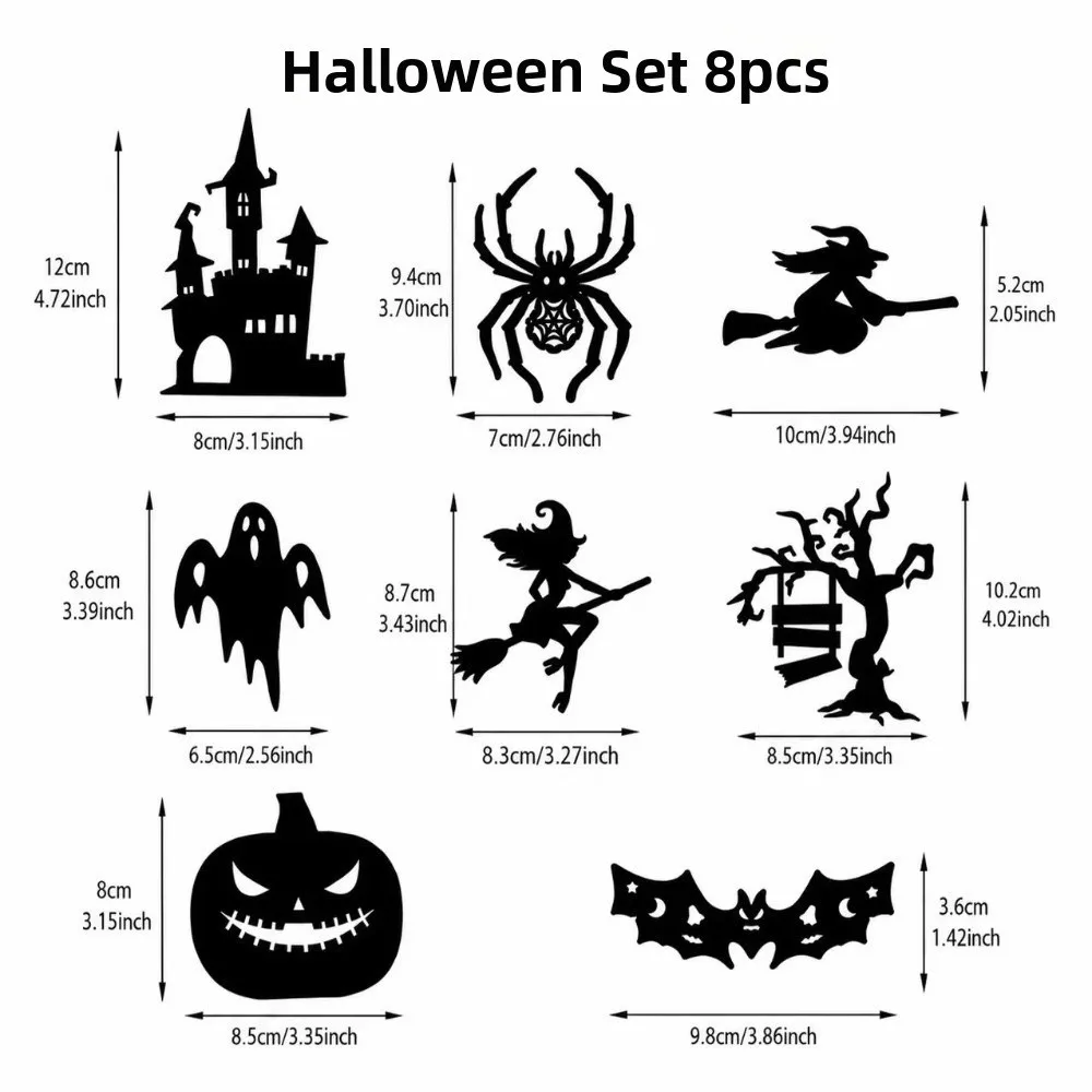 PVC Halloween-Wandaufkleber 3D-Effekt Hohlschnitt 3D-Wanddekorationen Halloween-Thema Festlicher Stil Dekorative Wandaufkleber – Detail 1