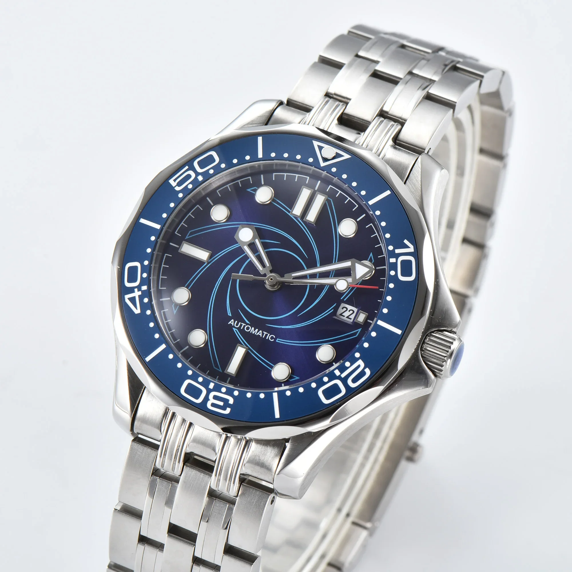 

DEBERT 41MM Blue Dial Miyota 8215 Automatic Men watch Ceramic dial Sapphire glass Luminous Mechanical Man Watches