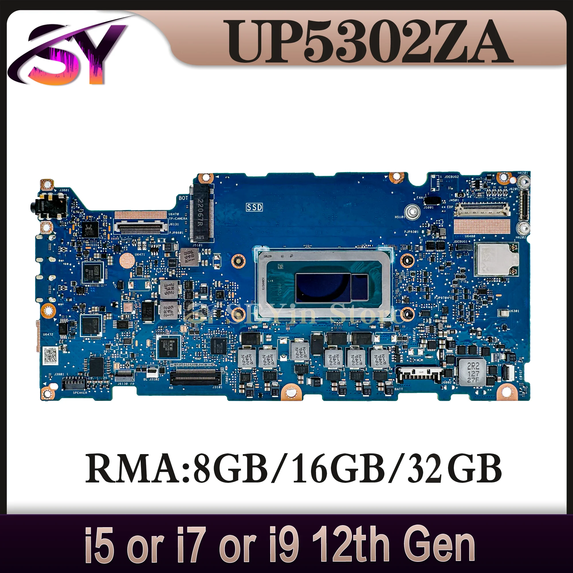 

UP5302ZA Mainboard For ASUS UP5302Z BP5302ZA RP5302ZA Laptop Motherboard i5 i7 i9 12th Gen RAM-8GB/16GB/32GB