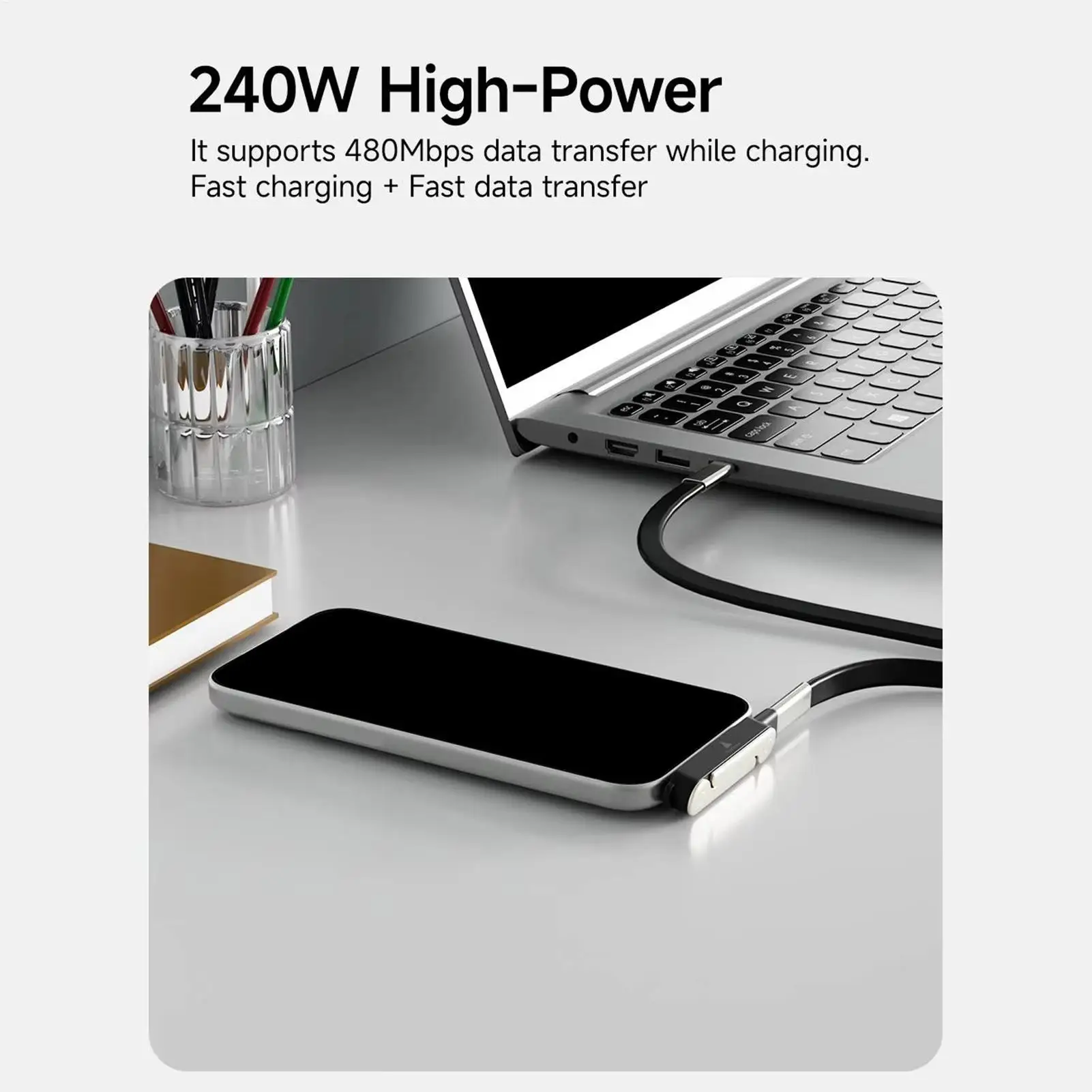240W Type-C To Type-C Adapter Holder Type C Phone Charging Bracket Adapter for Desk Nightstand Bedside Home  office