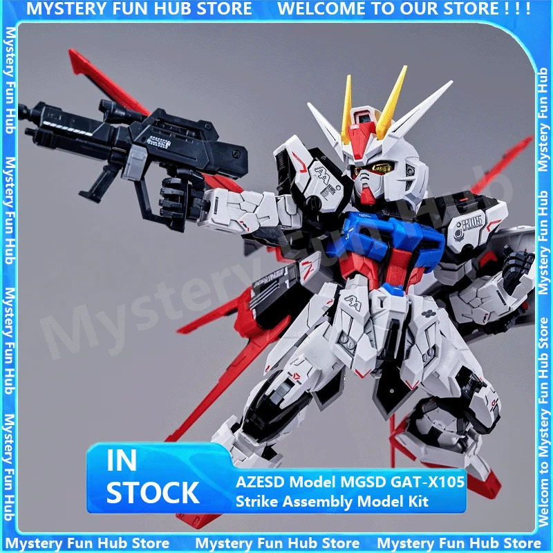 

AZESD Model MGSD GAT-X105 Strike Assembly Model Anime Action Figure Strike Rouge Cute Chibi Mecha Model Collectible Toys Gift