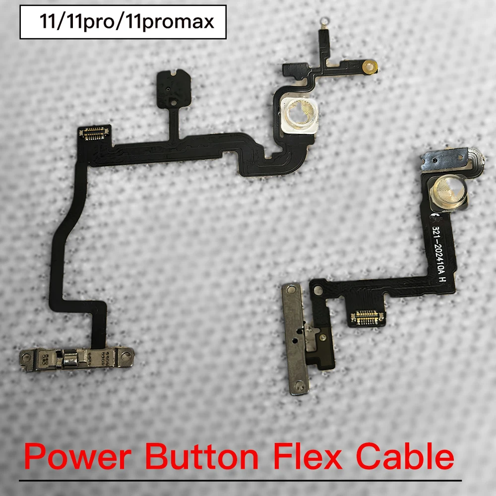 Power  Button Silent Flex Cable for iPhone 11 Pro Max With Mic Flash LED Light Repair Replacement