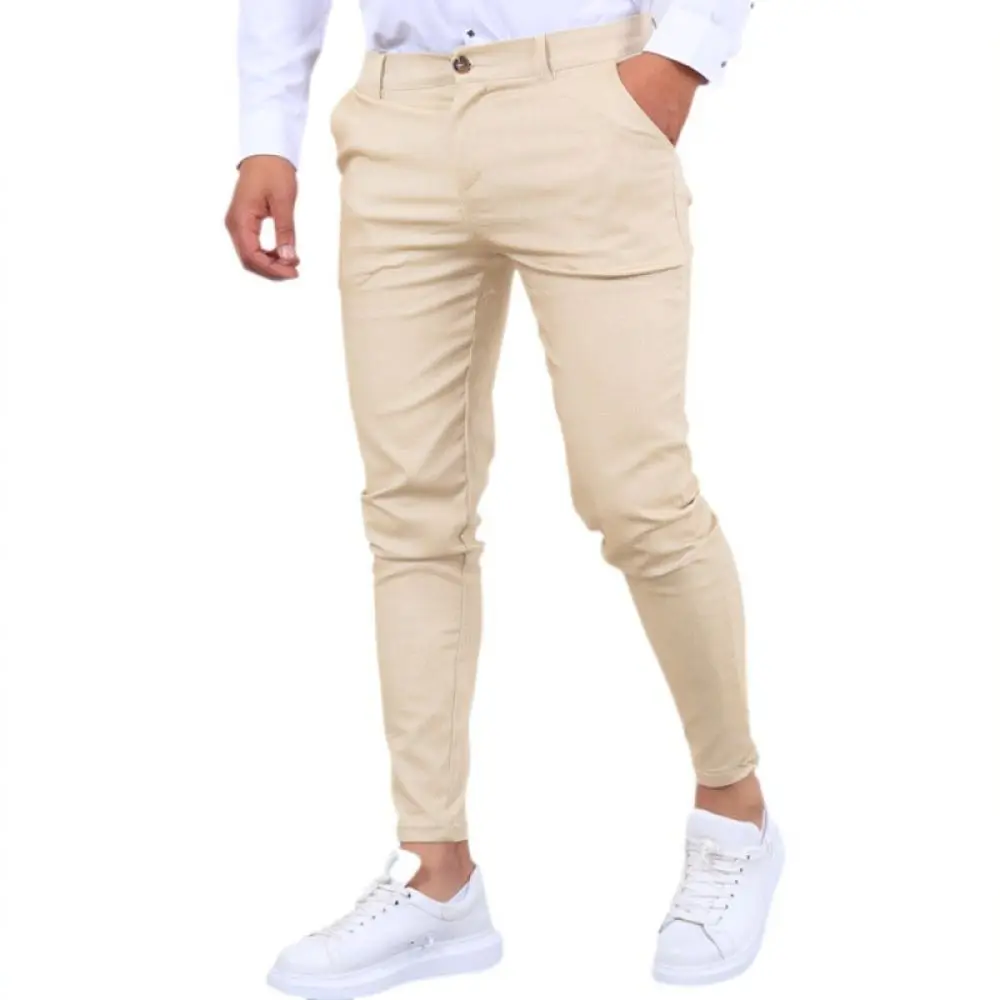 Mens Mens Formal Chinos Slim Fit Trousers Business Casual Slacks Skinny Pants Comfortable Stretch Fabric Breathable Office Daily Wear - Aliexpress Deal