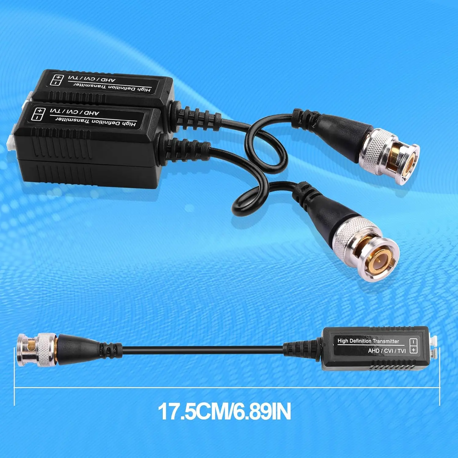 Video Balun HD-CVI TVI AHD CVBS Passive Connector BNC Video Balun Transceiver Cable