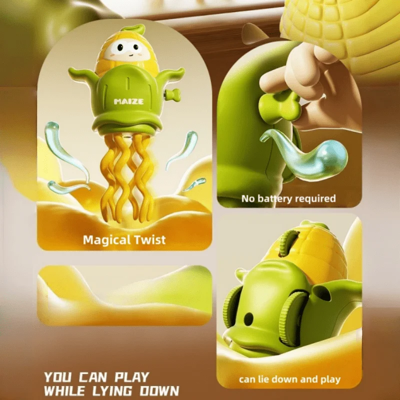 Brinquedo de milho dançante com mecanismo de torção caprichoso, presente divertido de brincadeira para adolescentes e adultos, brinquedo de relaxamento criativo com cores vibrantes