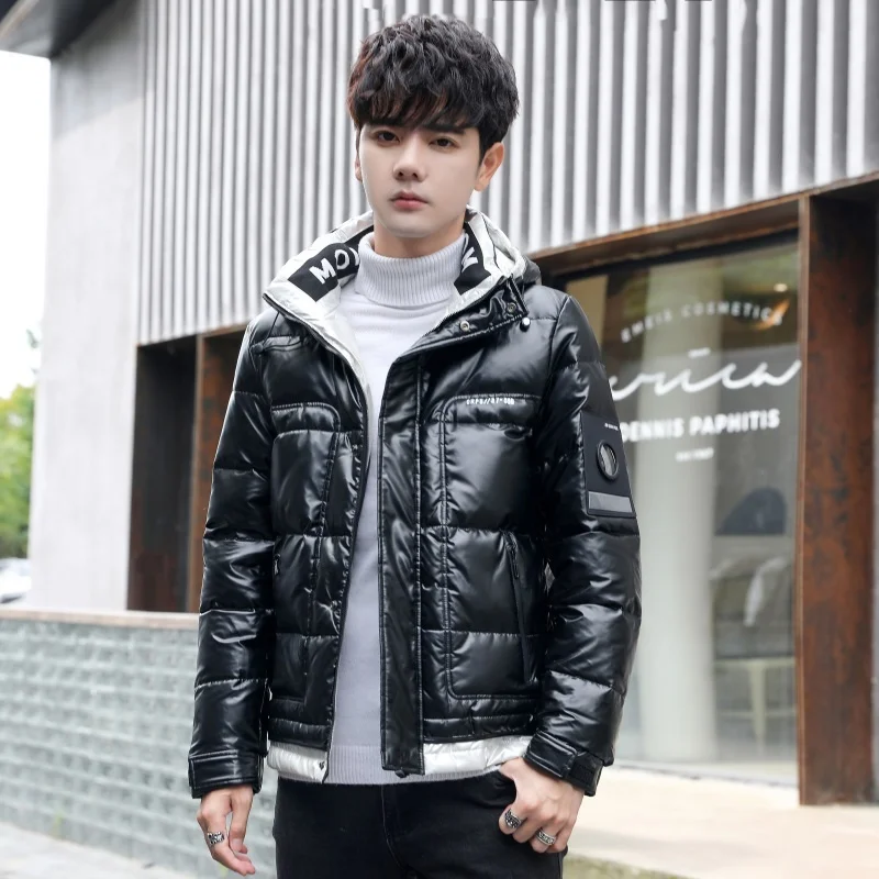 Casual TOP Autumn Winter Youth Fashion Warm White Duck Down Jacket Men Outwear Hooded Parkas Thick Coats Large Size Clothes