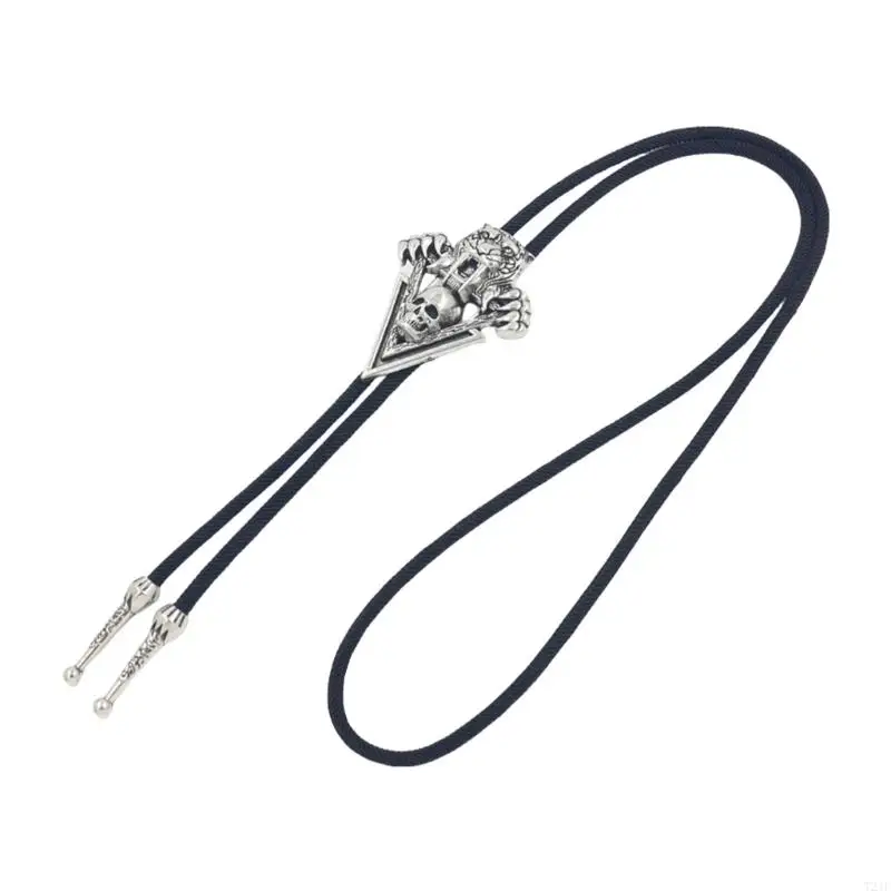 T21F Vintage Carved Pendant Bolo Tie Necklace Rope Tie for Men Women Various Event