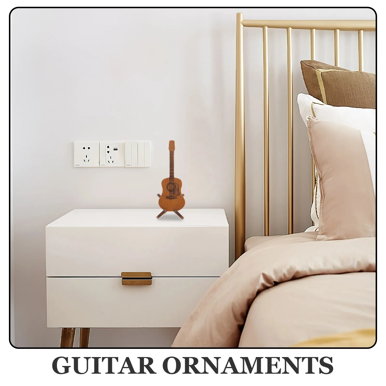 1Set Wooden Guitar Pick Case Guitar Shape Storage Box Sturdy Compact Holder for Medium Thick Bass Acoustic Picks Gifts
