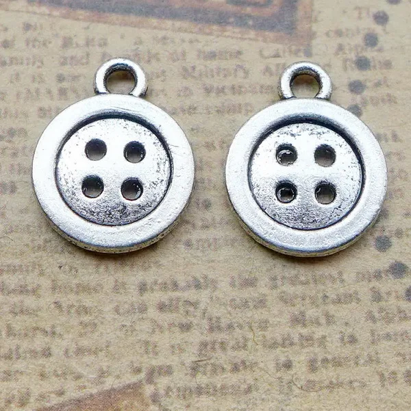 30pcs 12*16 MM Tibetan Silver Alloy Charm Button Pendant For DIY Jewelry EF3759