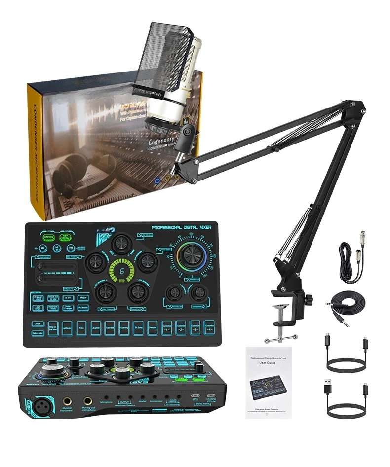 recording studio, audio sound card, mixer 18 kinds of sound effects 7 kinds of connection methods 6 kinds of effect modes