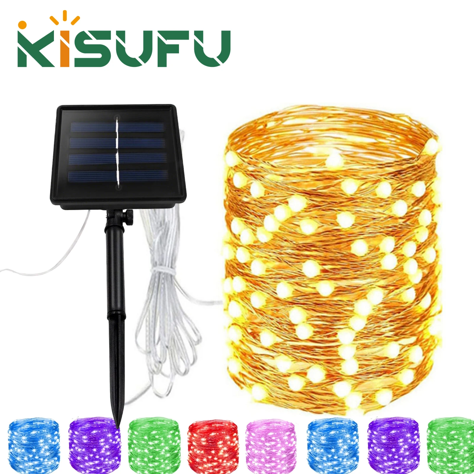 

Солнечная светодиодная гирлянда-нить, уличная, водонепроницаемая, 8 режимов, медная/серебряная проволока, для свадьбы, вечеринки, сада, праздника, 8 цветов