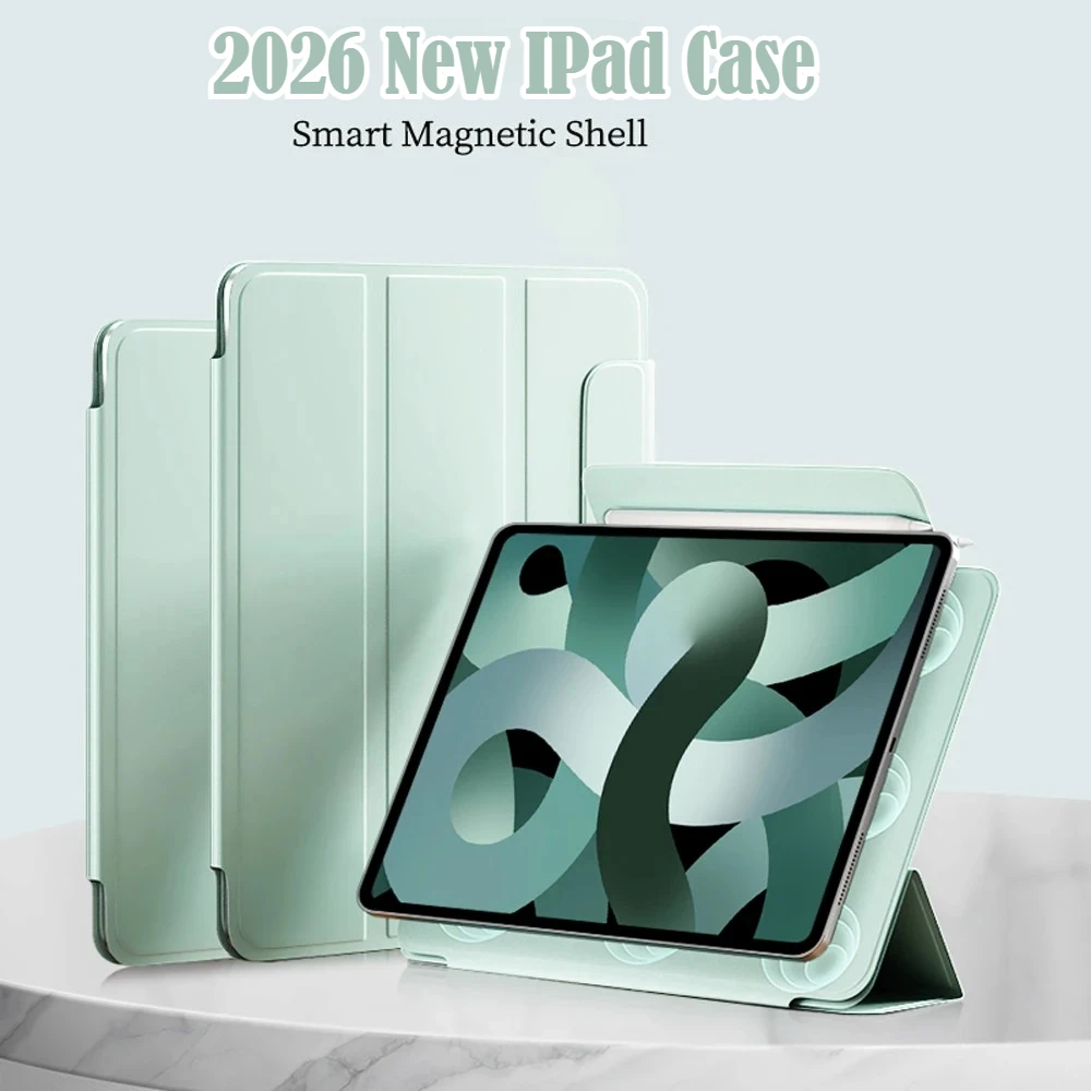 

Магнитный чехол-книжка 2026 для iPad Air 8 Pro 7 6 5 4 11 13 12.9 M5 M4 M3 11th 10th 10.9 Mini 7 6 A17Pro 8.3 " с застежкой