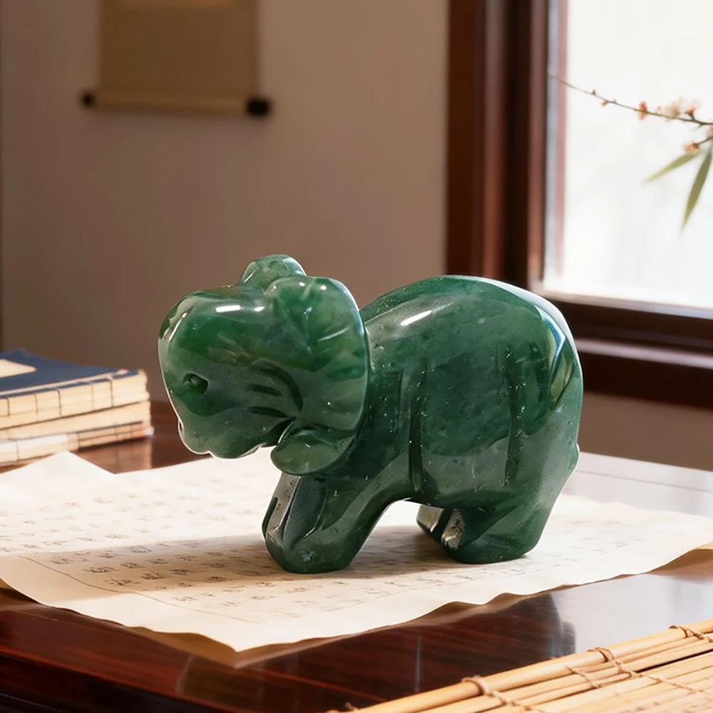 

Chinese Zodiac Natural Stone Carved Animal Shape Statue Green Aventurine Healing Crystal Home Decor Fengshui Ornament 1.5/2inch