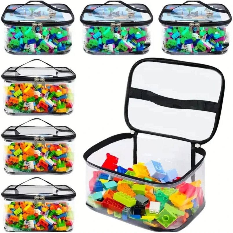 

Transparent Mesh Zipper Toy Storage Bag - Large Capacity Puzzle and Block Organizer, Ideal for Toy and Building Block Storage So