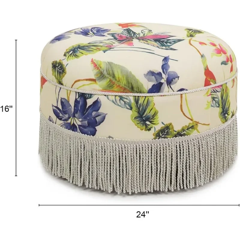 Yolanda Ottoman, Off-White/Floral