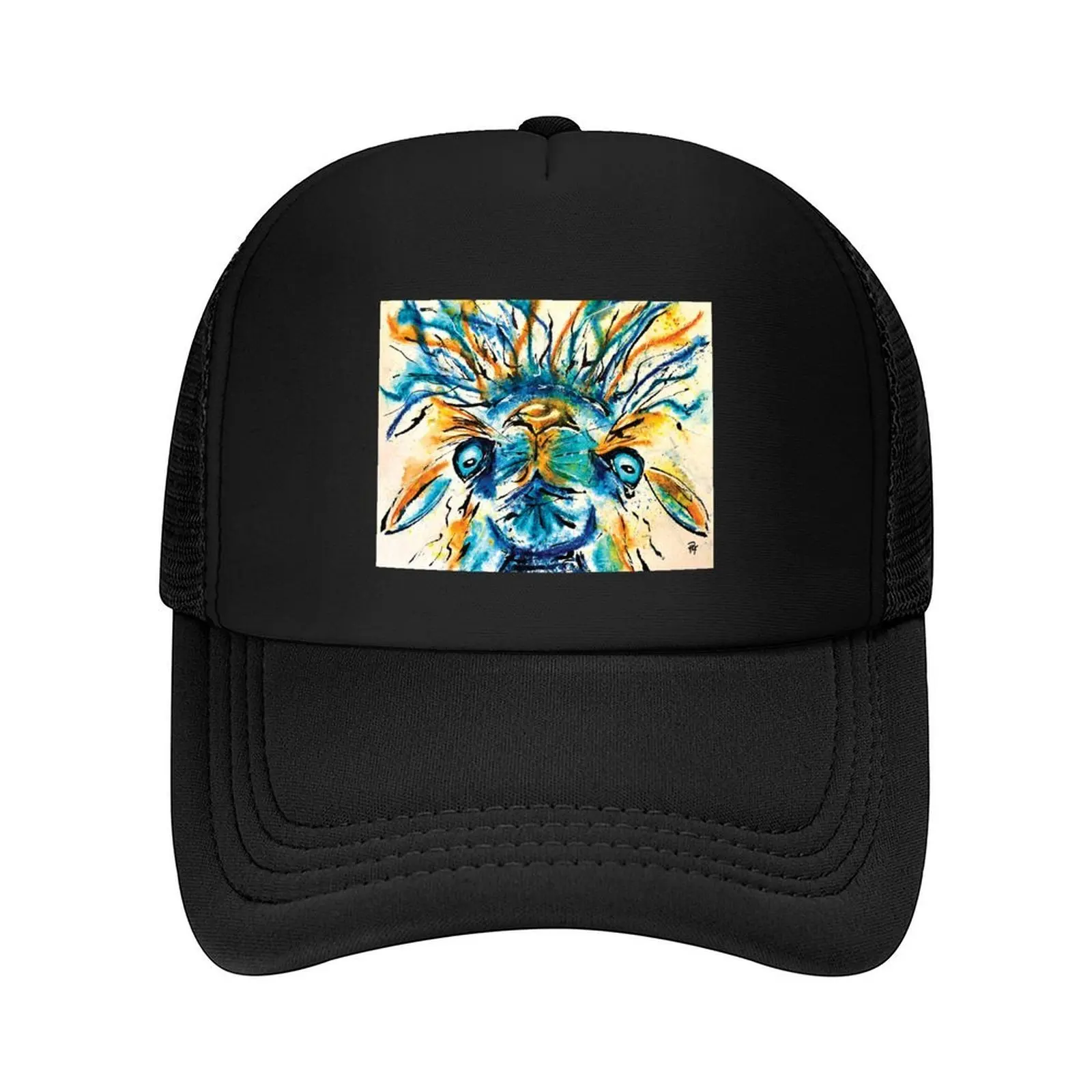 

Kooky Kreatures 'Leo: The Turquoise Llama' Caricature Print — Art by Paquita Baseball Cap Cosplay Caps Male Women's