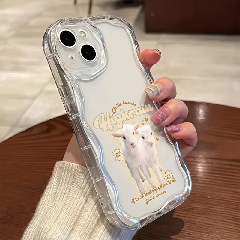 Retro Animal Letter Print Lens Protect 3D Wavy Edge Phone Case For Samsung Galaxy S23 S24 S25 S26 Ultra A36 A55 A56 A57 5G Cover