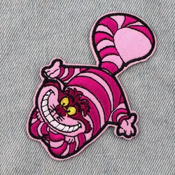 1pc Cute Lovely Cartoon Cheshire Cat Embroidered Iron-On Patch – Alice in Wonderland Applique for Clothing, Bags, Jackets & DIY