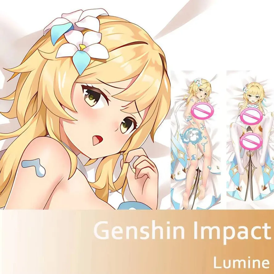 

Genshin Impact Game Anime Lumine Dakimakura наволочка для тела чехол для всего тела с двухсторонним принтом персиковой кожи петля 150X50 см