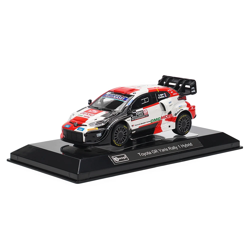 Bburago 1:43 Toyota GR Yaris Rally 1 Hybrid WRC Alloy Luxury Vehicle Diecast Pull Back Cars Model Toy Collection Gift