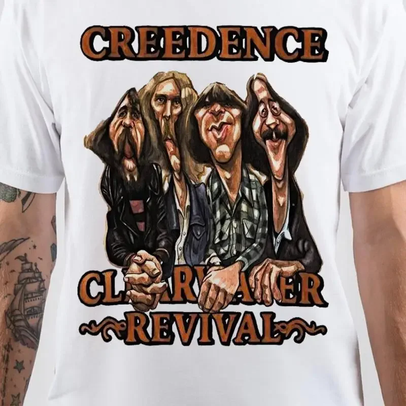 New Creedence Clearwater Revival Rock Band T Shirt White Funny Ni817