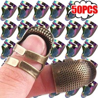 50/1Pcs Retro Finger Protector Sewing Thimble Finger Protector Ring for DIY Craft Skid Resistant Sewing Tool Accessories S/M