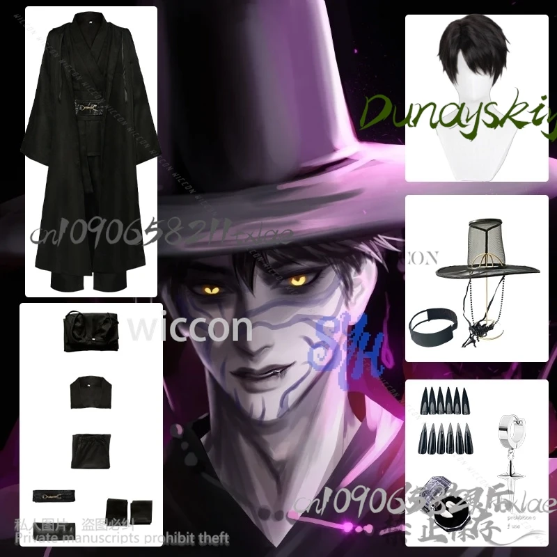 Jinu Huntrix KPop Demon Hunters Saja Boy Kpop Group Singing Costume Korea Styles Suit Hats Black Y2K Gothic Halloween Customized