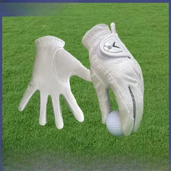 Men's Microfiber Cloth Golf Gloves, Left Hand, Single Anti-Slip Wear, Breathable Sports Gloves