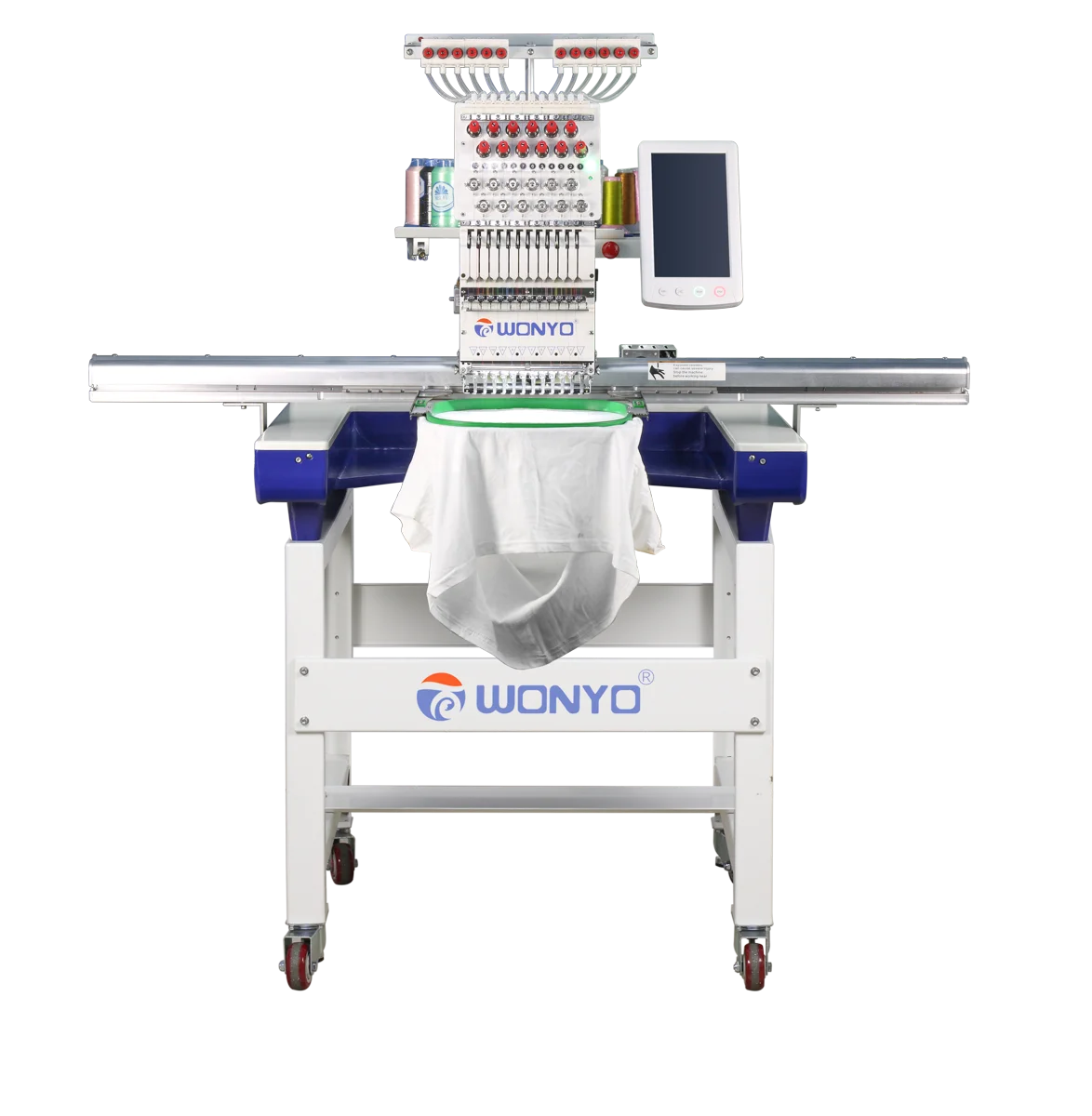 WONYO High Speed Industrial Automatic Computerized 1 Heads logo Embroidery Machine for for Tshirt/shoes/flat