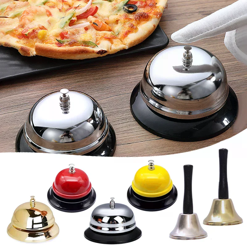Vintage Metal Service Bell Counter Desk Bell For Restaurant, Hotel, Game Show, Coffee Shop Multifunctional Portable Hand Bell