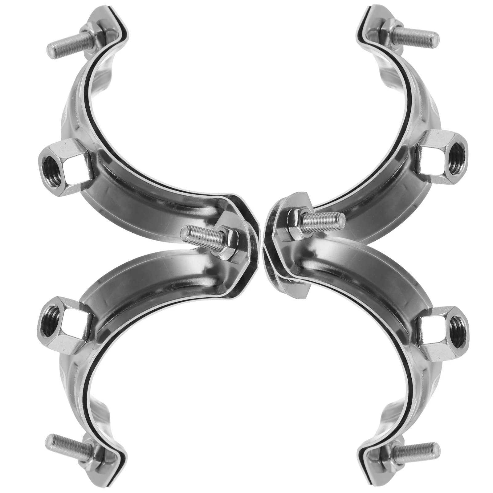 

4pcs Stainless Steel Tube Clamp Heavy Duty Water Pipe Holder Bracket For Garden Fence Railing Hose Clips Mounting Fastener