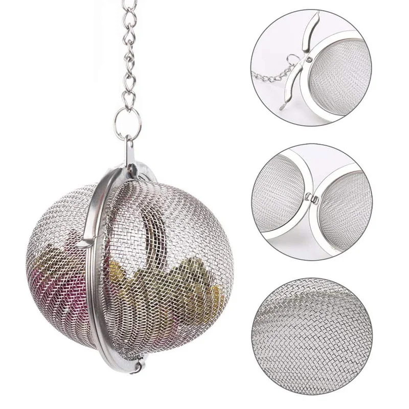1-5 uds infusor de té de acero inoxidable esfera de bloqueo colador de bola de té de especias infusor de malla coladores de filtro de té accesorios de cocina