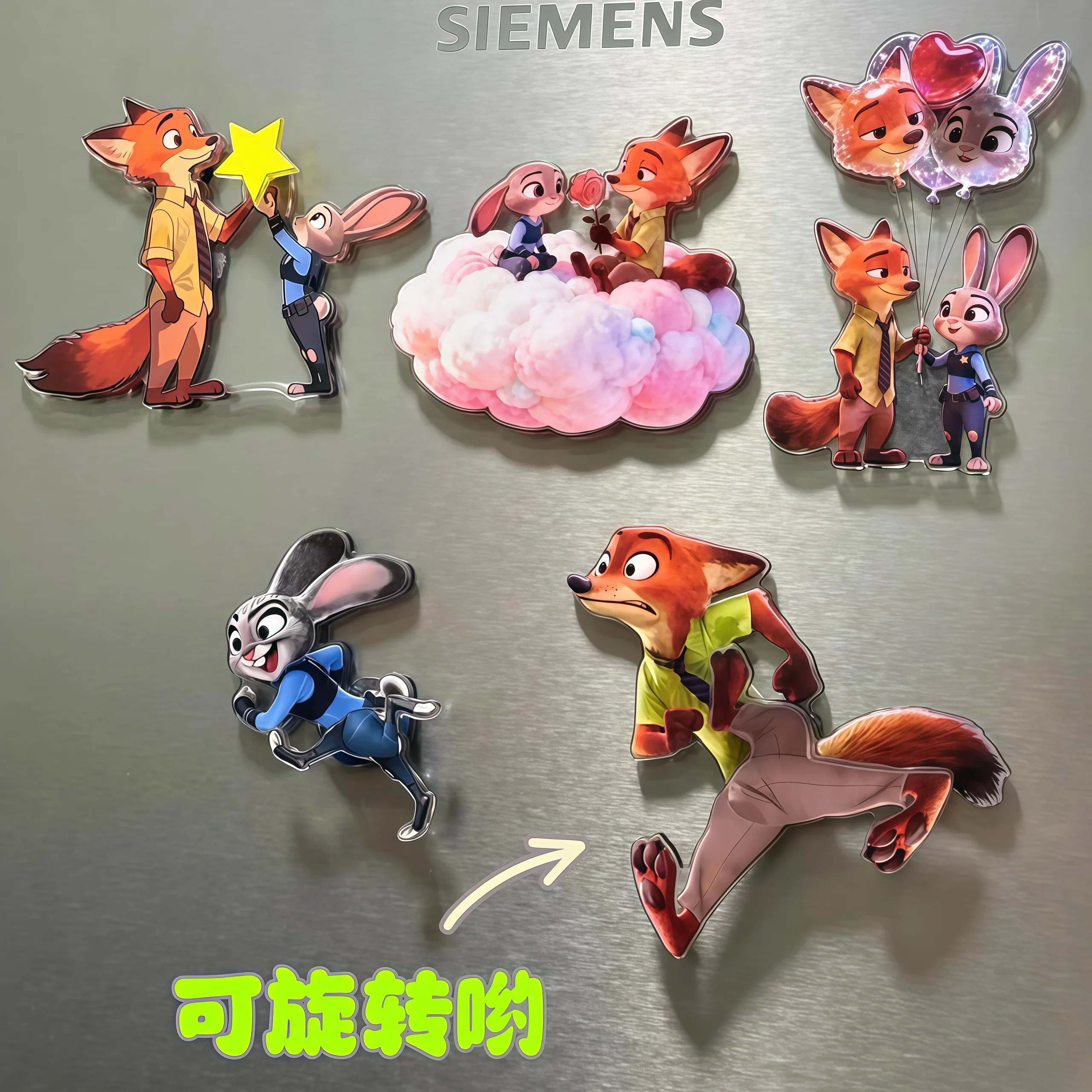 

Zootopia Rotating Fridge Magnet Creative Home Decor Gift Idea Unique Small Batch Novelty Collectible Disney Inspired Animal