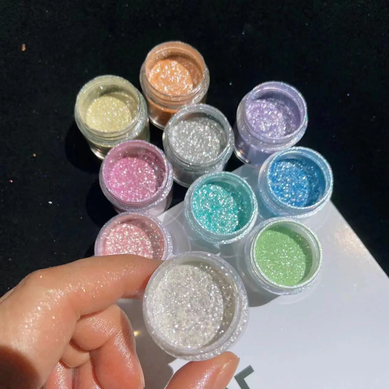 10 colori scintillanti polvere glitter per unghie arcobaleno cristallo diamante pigmento polvere olografica manicure fai da te unghie cromate decorazione artistica