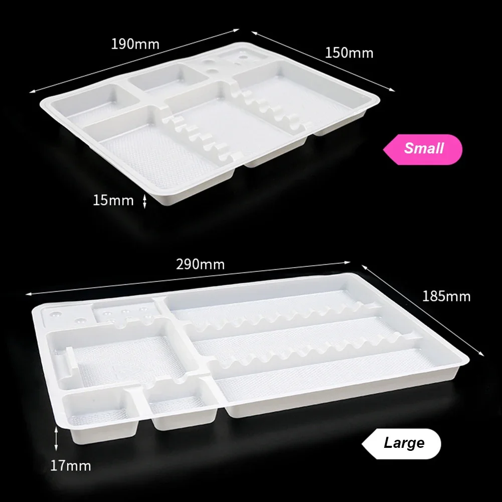 10Pcs Disposable S/L Dental Instrument Storage Tray PVC Plastic Dentist Clinic Oral Surgical Mouth Mirror Tweeze Organizer Plate