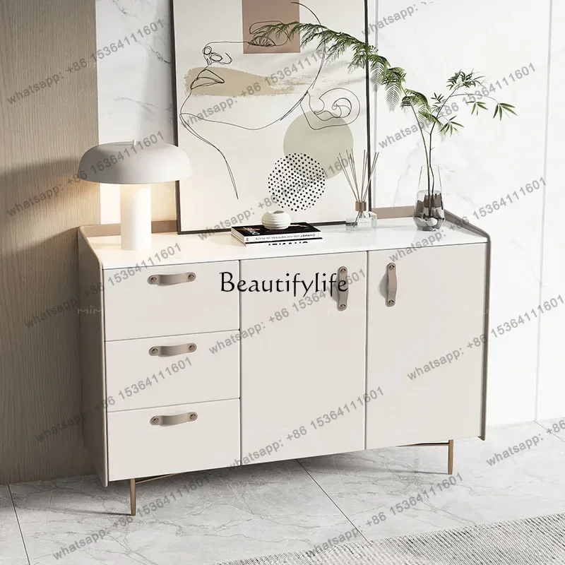 XX  LItalian Minimalist Light Luxury Rock Slab Dining Side Cabinet Modern Simple Storage Bedside Cabinet